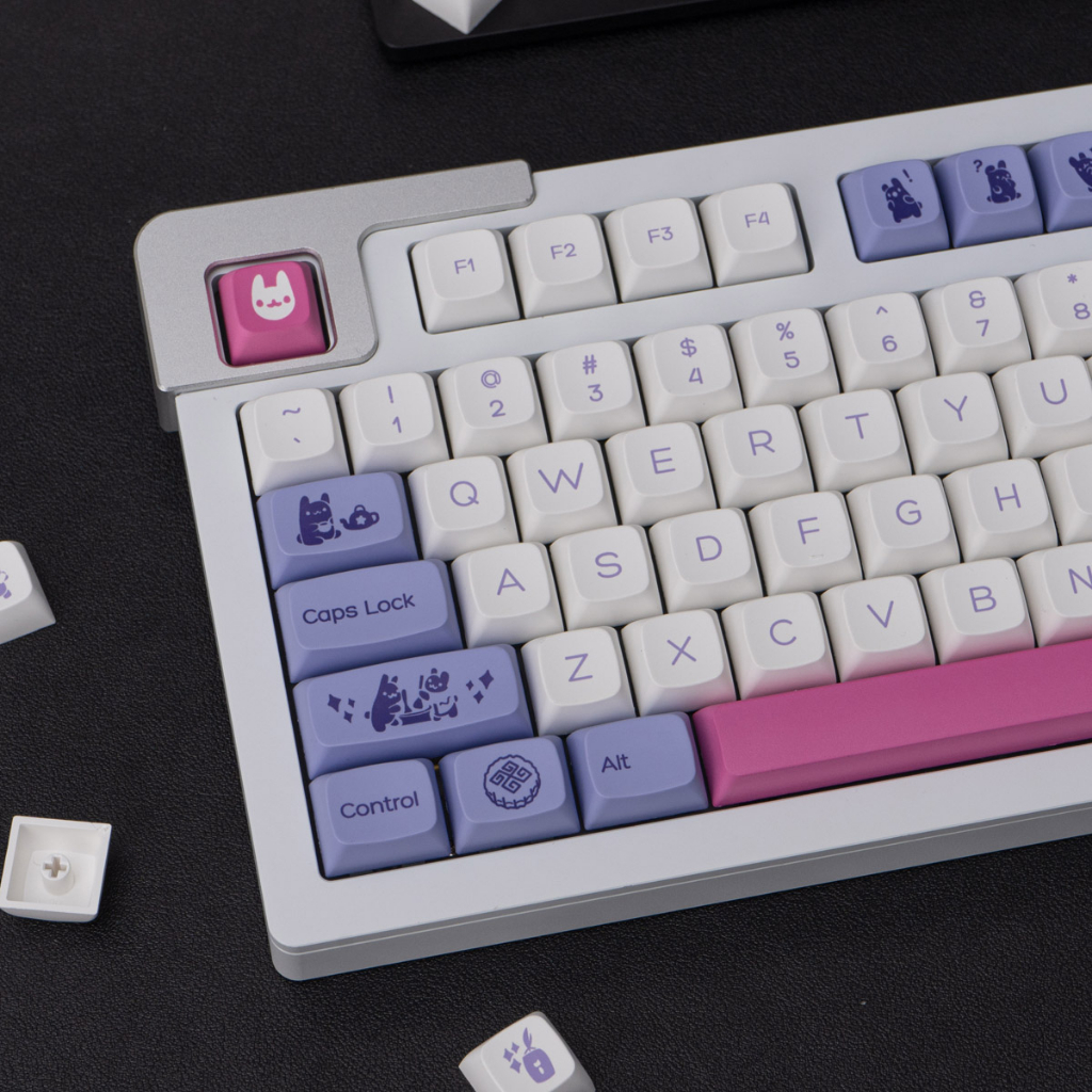 Bộ nút bàn phím cơ | Keycap XDA PBT Dyesub Purple Rabit