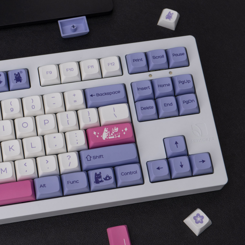 Bộ nút bàn phím cơ | Keycap XDA PBT Dyesub Purple Rabit