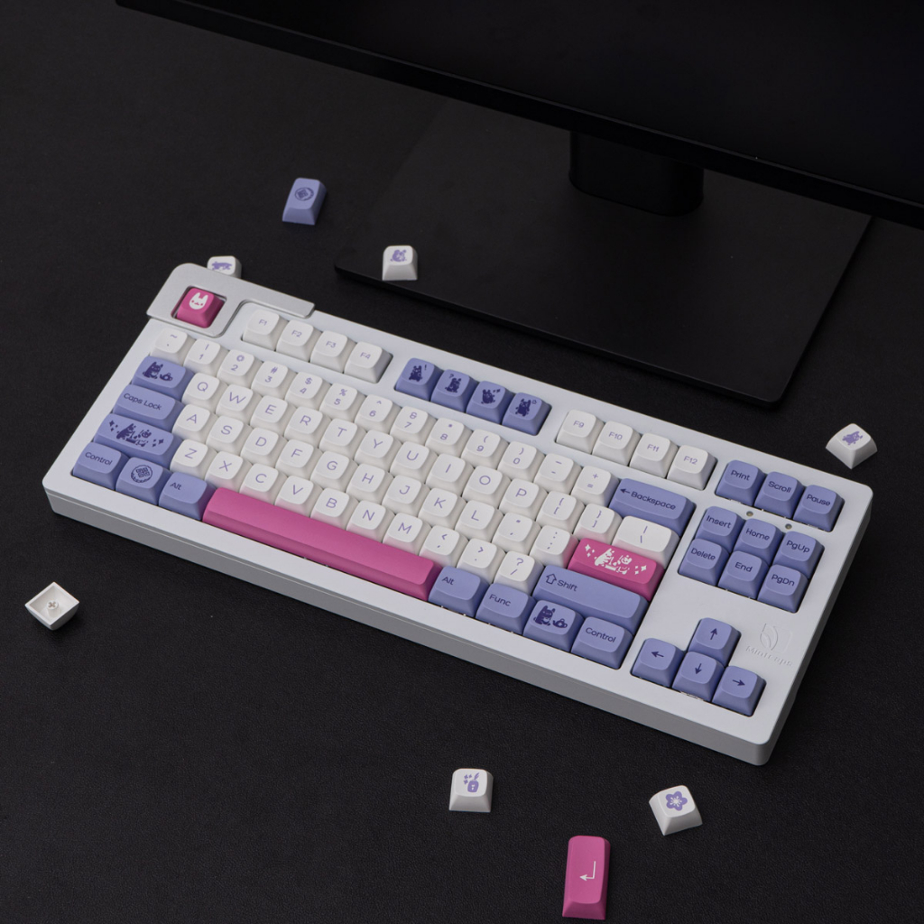 Bộ nút bàn phím cơ | Keycap XDA PBT Dyesub Purple Rabit