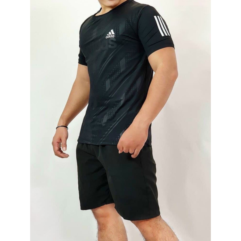 Bộ quần áo thể thao nam, bộ đồ nam mùa hè thun lạnh in vân cao cấp co giãn 4 chiều trẻ trung, ấn tượng.