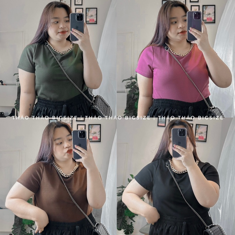 Áo thun cổ phối xích bigsize