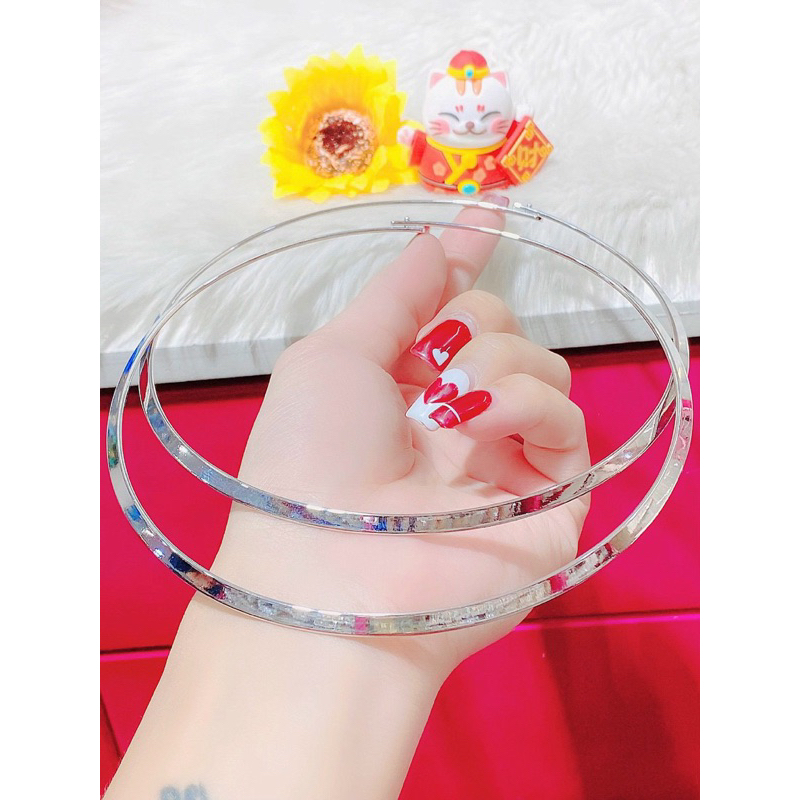 Kiềng cổ trơn xi bạch kim
