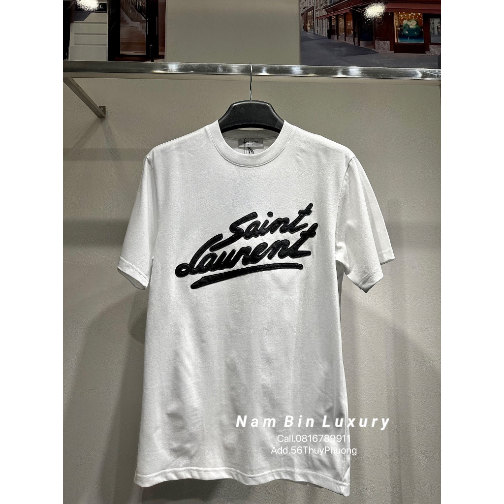 - Áo T-Shirt YSL Basic Phông Jacquard, Áo thun YSL