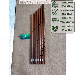 Bộ sáo 7 cây, sáo trúc nứa hun, bộ sáo chất lượng biểu diễn
