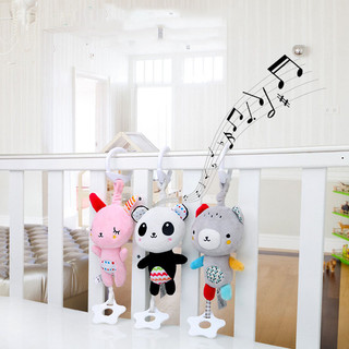 (CÓ SẴN) Đồ Chơi Thú Nhồi Bông Phát Nhạc, Lục Lạc Treo Giường Cũi, Xe Đẩy, Xe Nôi Cho Bé (kèm gặm nướu)