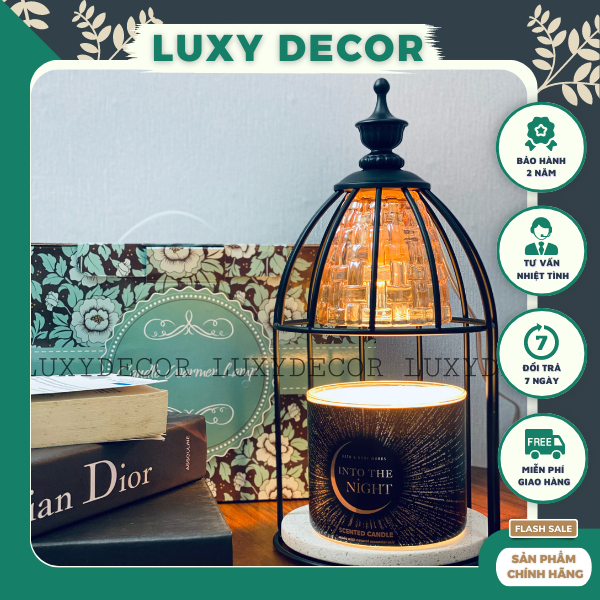 Đèn đốt nến thơm hình lồng chim trang nhã sang trọng,luxury (Lux01)