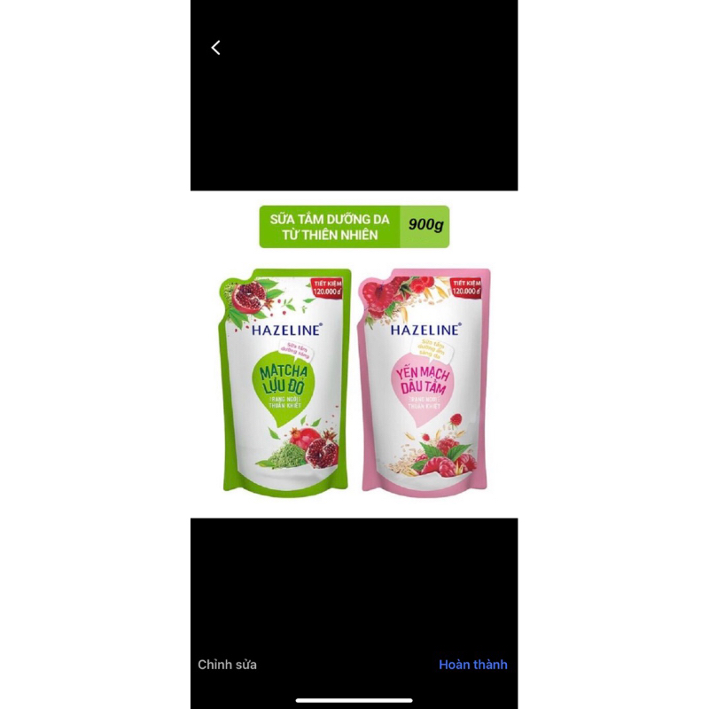 Sữa tắm túi Hazeline 900g  hàng mới về