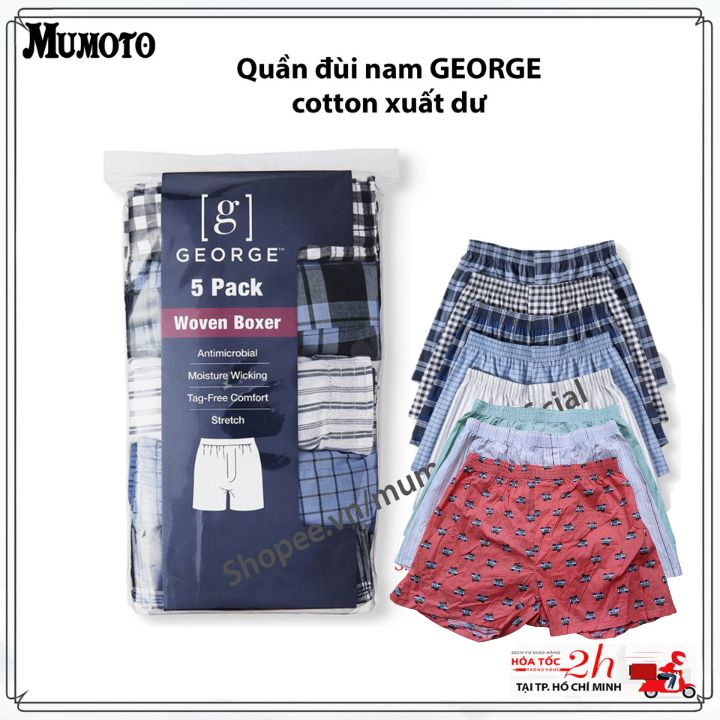 Quần đùi nam cotton mặc nhà xuất dư không nhăn mát sọc caro  - Mumoto