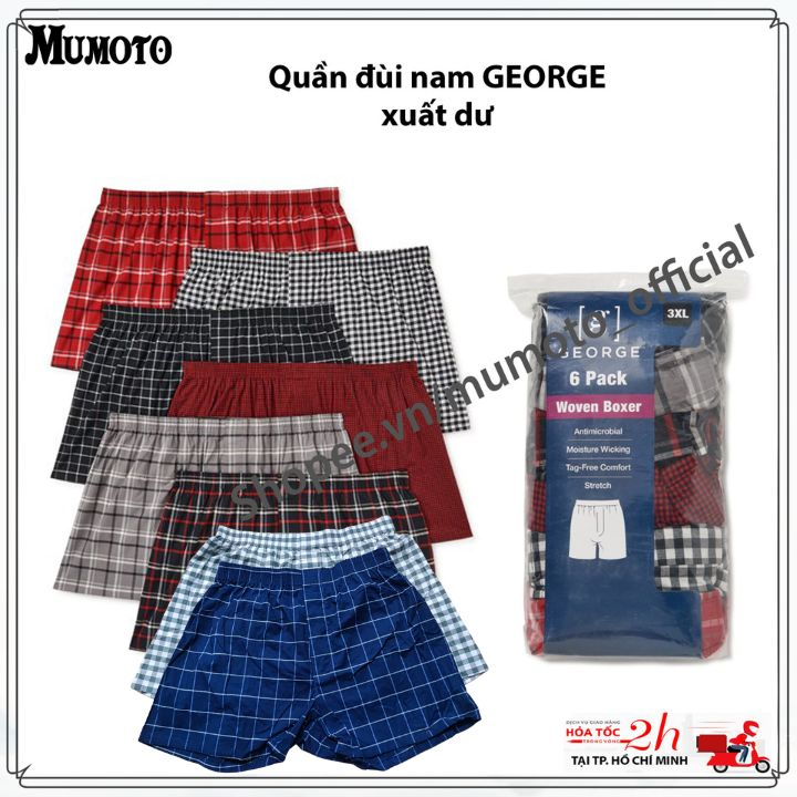 Quần đùi nam cotton mặc nhà xuất dư không nhăn mát sọc caro  - Mumoto