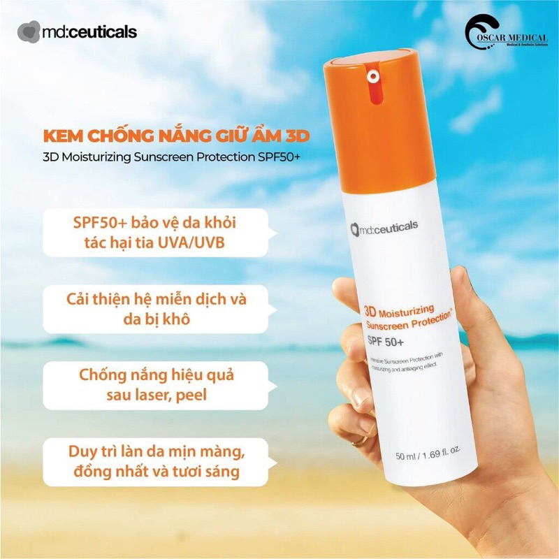 KEM CHỐNG NẮNG MD CEUTICALS 3D MOISTURIZING SUNSCREEN PROTECTION SPF 50+