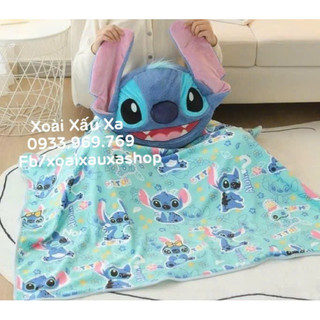Gối mền gấu bông du lịch 2in1 stitch hoạt hình