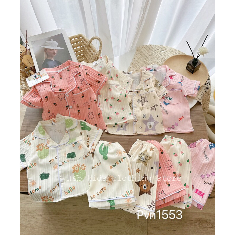 Bộ pịama đũi gân mềm mát cho con yêu (8-17kg)