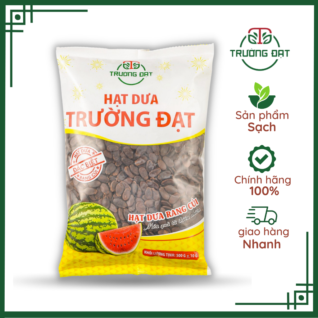 Hạt dưa rang củi TRƯỜNG ĐẠT hạt sạch không phẩm màu giòn mẩy túi trắng