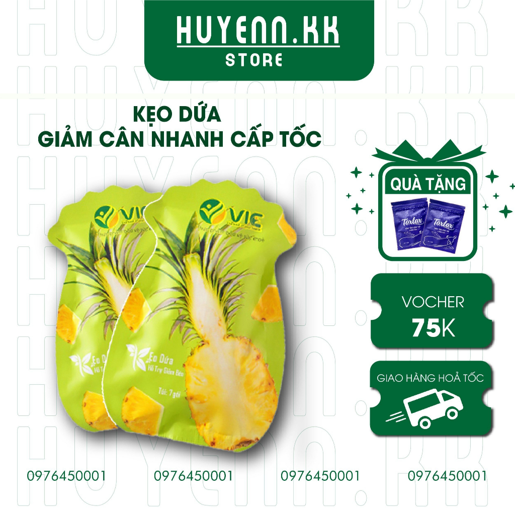 Kẹo Dứa giảm cân nhanh cấp tốc giảm béo hiệu quả detox  VIC organic không phải là thuốc giảm cân