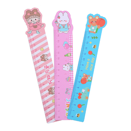 Thước Kẻ Học Sinh Phiên Bản Hoạt Hình Siêu Dễ Thương - Thước Kẻ Nhựa Mềm Dài 15cm