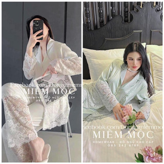 Set bộ latin tay dài phối ren, bộ pjzama