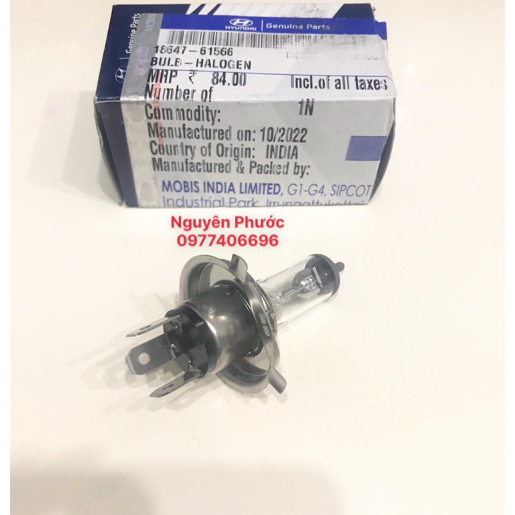 Bóng đèn pha H4 12V-55W  - Hàng Chính hãng HYUNDAI/KIA - Morning, Getz. I10, Grand I10, Pride, CD5... Mã PT 1864761566