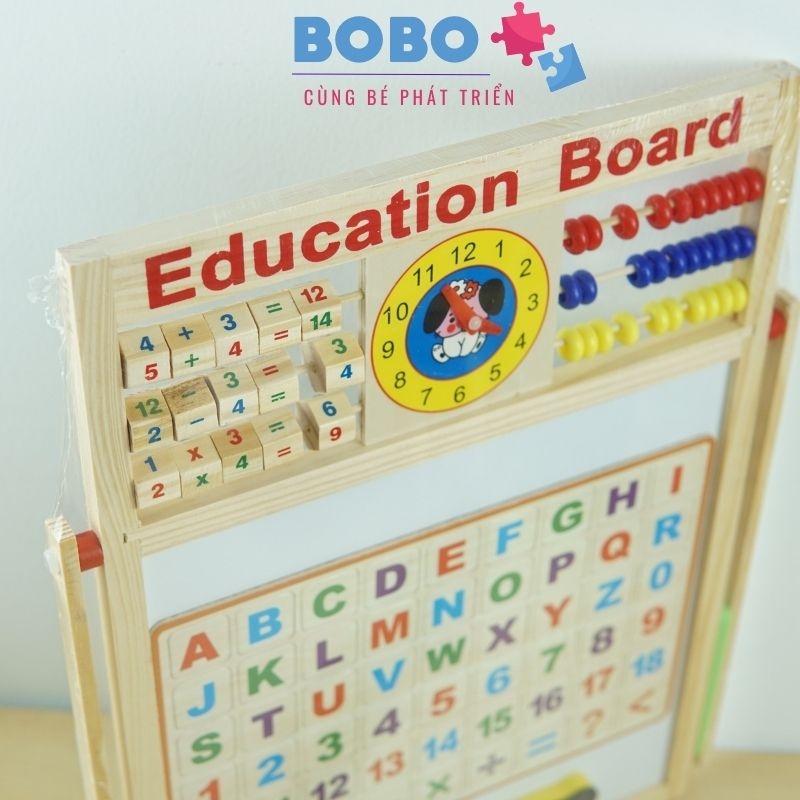 Bảng Từ Ghép Nam Châm Chữ Và Số - Bảng Edu Ghép Gỗ Hai Mặt Thông Minh - Đồ Chơi Cho Bé Học Tư Duy Thông Minh