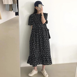 Váy babydoll hoa nhí dáng dài Freesize