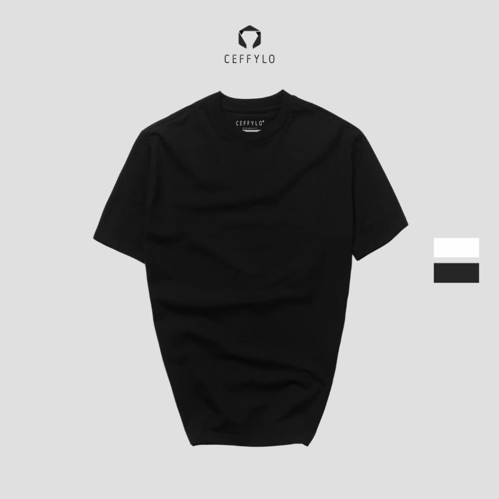 Áo Phông Nam Cộc Tay Ceffylo Màu Đen Form Slimfit Chất liệu Cotton Co Dãn 4 Chiều Thoáng Mát