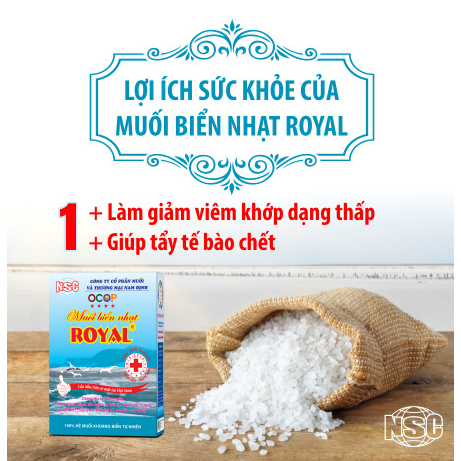 Muối Biển Nhạt Royal - Khoáng Chất Tự Nhiên - Bảo Vệ Sức Khỏe - Hộp 250G