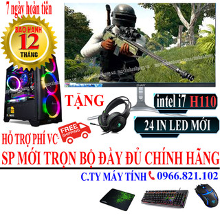 Bộ máy tính MỚI i7 6700 Maxsetting Game màn 24 full viền độ full led
