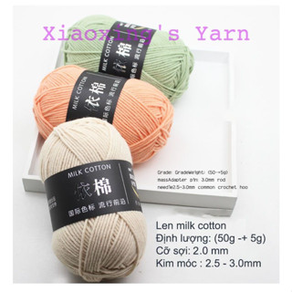 [Mã 50 - 88] Bảng màu mở rộng len cuộn milk cotton mác đen 50gram hàng nhập loại 1 giá tốt | Xiaoxing's Yarn