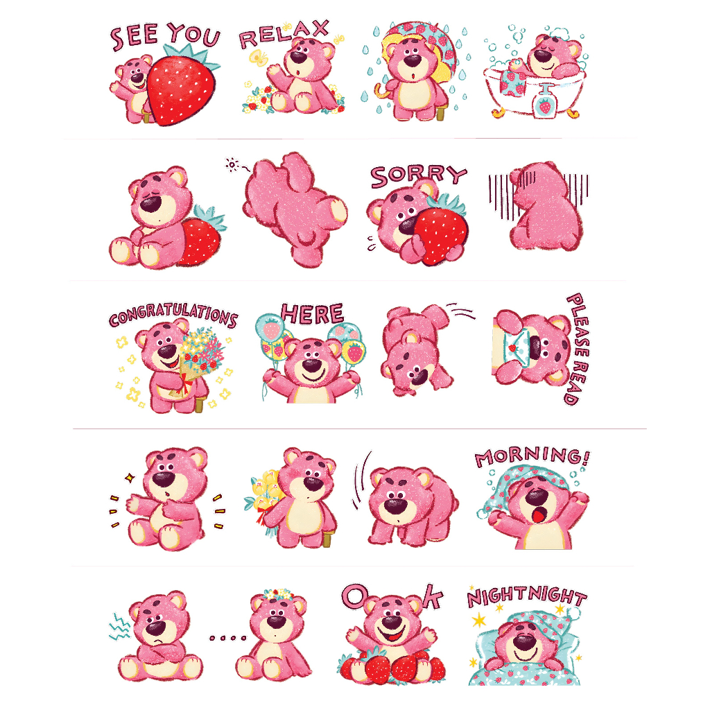 Set 40 sticker Gấu dâu Lotso chống nước dễ thương cute TooYoo BK00227