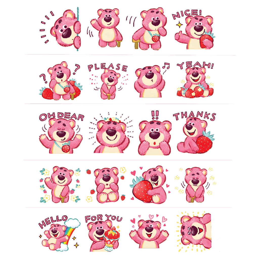 Set 40 sticker Gấu dâu Lotso chống nước dễ thương cute TooYoo BK00227