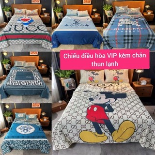 Bộ chiếu điều hoà thương hiệu kèm chăn thun lạnh đẹp không tì vết