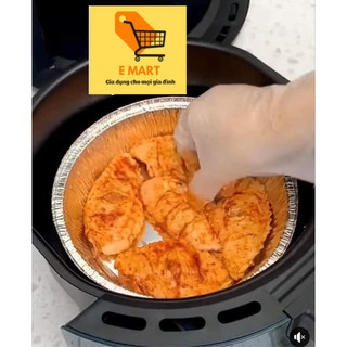 Khay bạc nướng nồi chiên không dầu 22cm - Bát bạc nướng tiện lợi, vệ sinh - Giấy bạc lớn size 22cm lót nồi chiên nướng