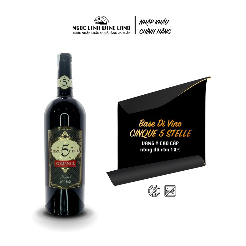 Rượu Vang đỏ Cinque Stelle Romance Bevanda Aromatizzata A Base Di Vino