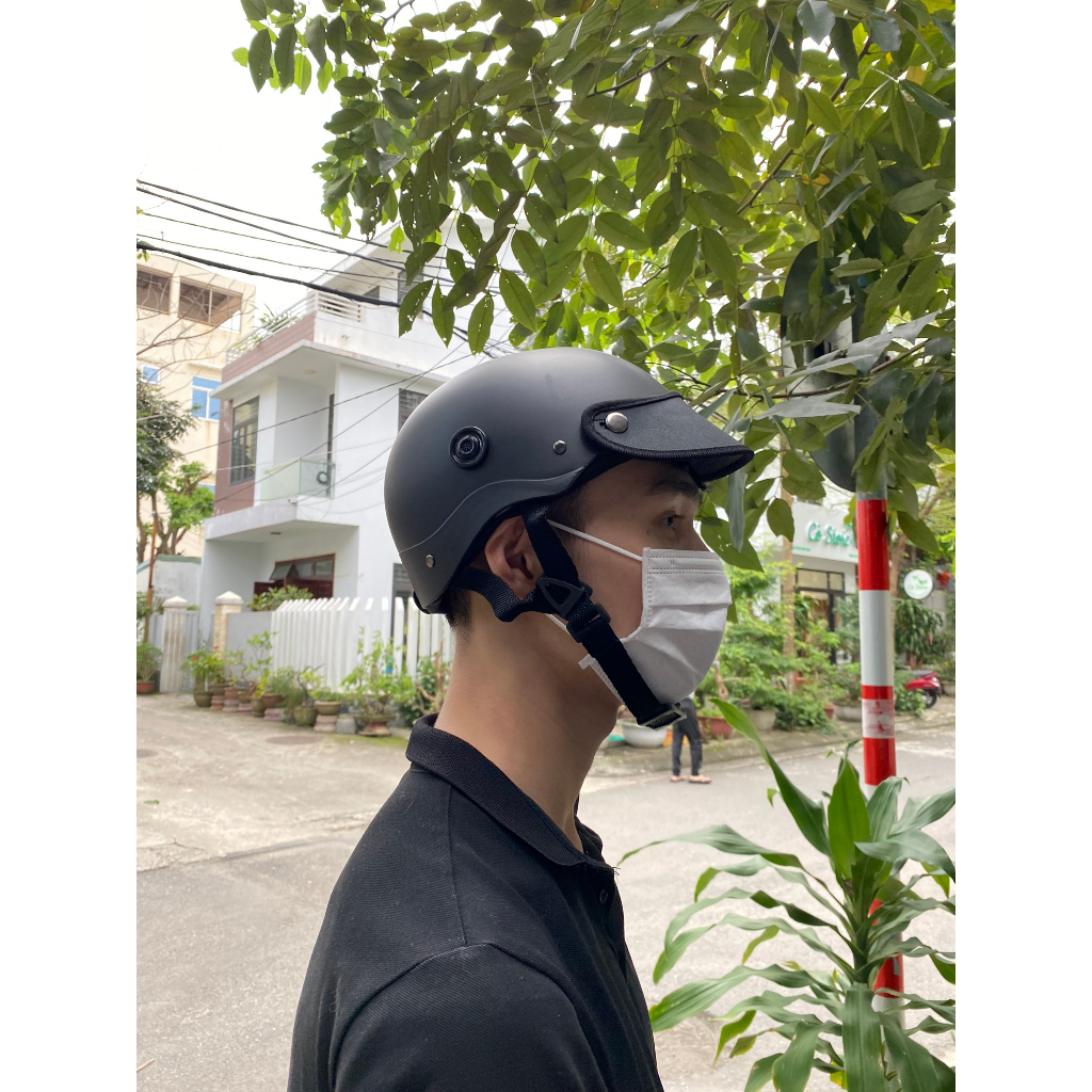 Mũ Bảo Hiểm Trơn 1/2 đầu - Màu Sơn Nhám - Có Lỗ Thông Gió