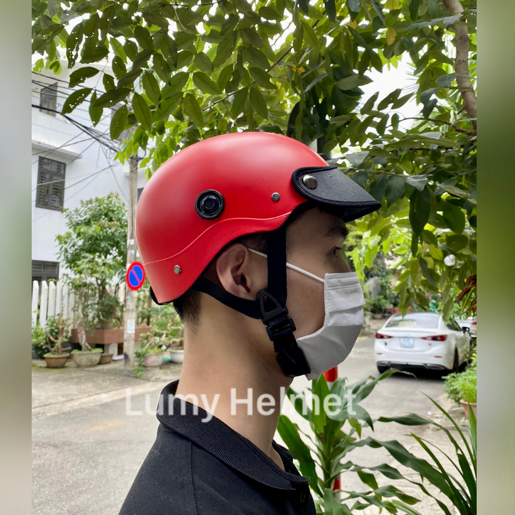 Mũ Bảo Hiểm Trơn 1/2 đầu - Màu Sơn Nhám - Có Lỗ Thông Gió