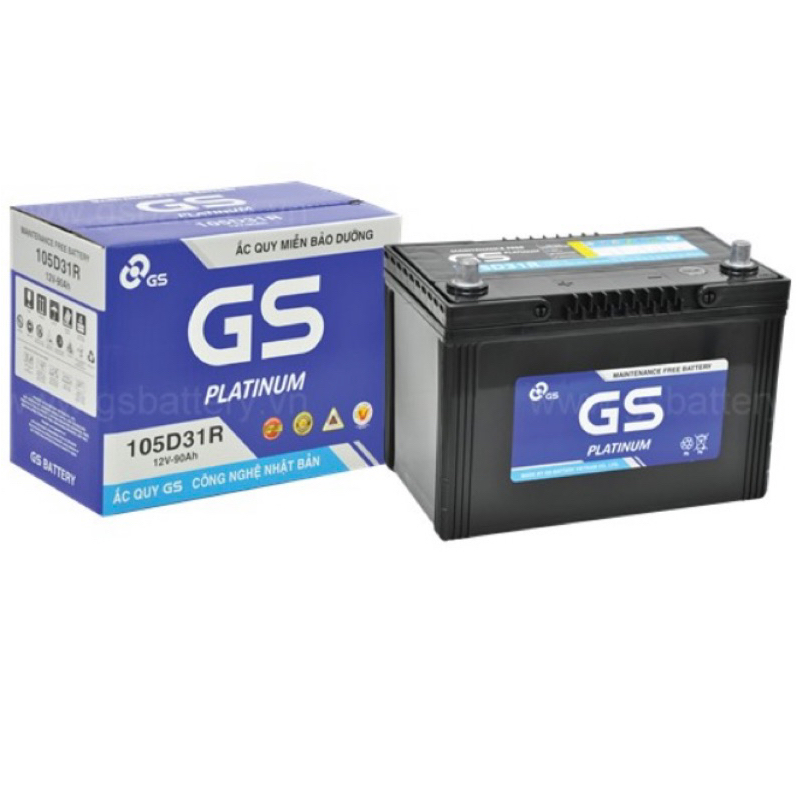 Bình ắc quy xe ô tô GS Platinum 12V-90Ah 105D31R/L