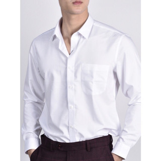 Áo sơ mi trắng owen dài tay có túi regular fit vải sợi sồi mềm mịn siêu mát