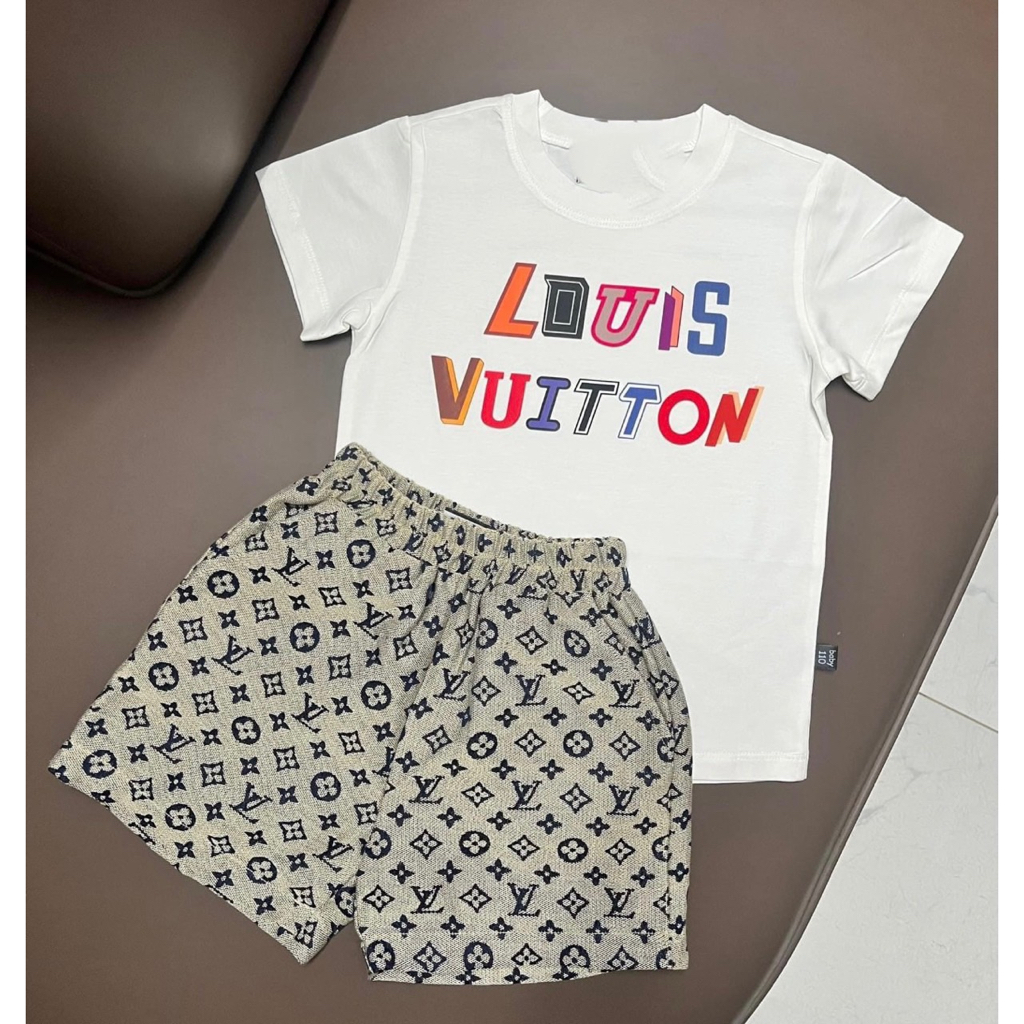 Áo thun gia đình LV hoạ tiết cho bé trai,gái, áo phông trẻ em unisex, SAMKIDs