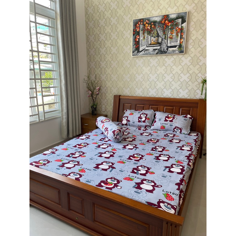 Bộ ga thun lạnh 4 món ga thun hàn quốc chuyên dra thun lạnh đủ kích thước ga nệm 1m6, 1m8