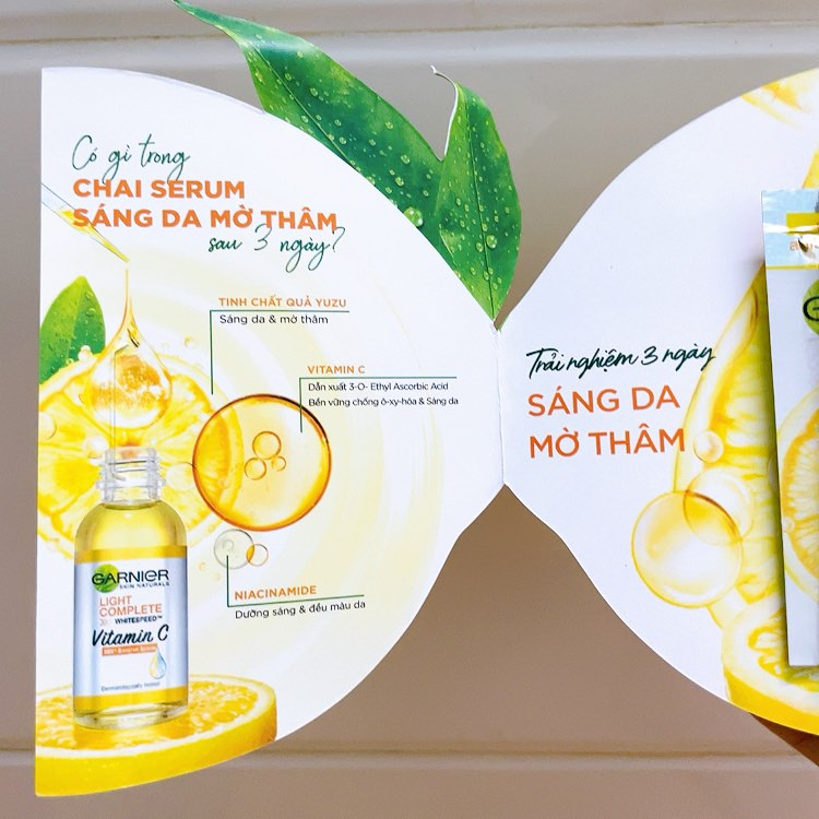 Tinh chất dưỡng da Garnier sáng da mờ thâm x30 vitamin C dạng gói 7.5ml