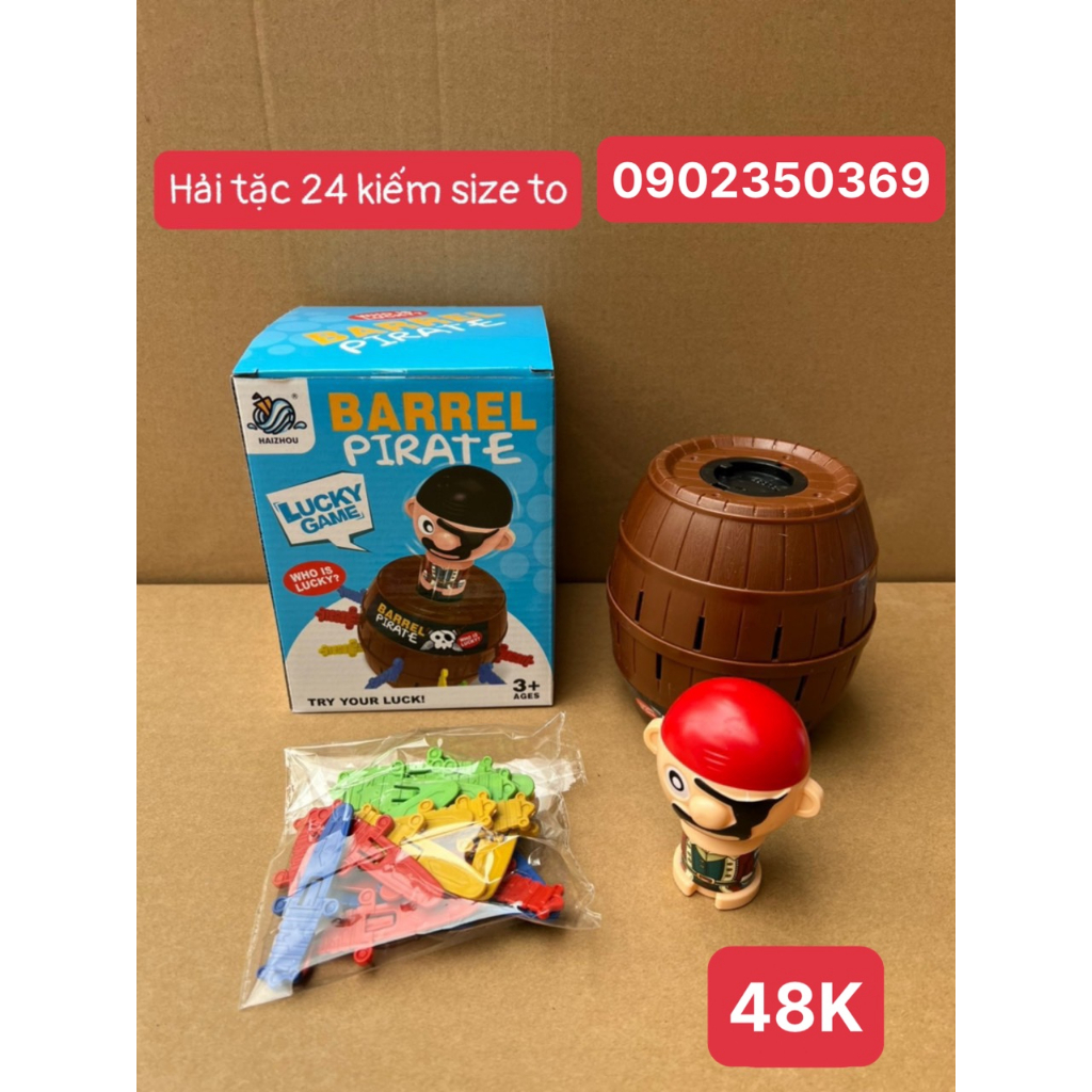 Bộ đồ chơi Thùng Cướp Biển, đâm hải tặc size lớn 20cm