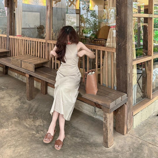 ĐẦM MIDI YẾM LINEN ( Có sẳn )