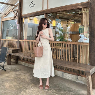 ĐẦM MIDI YẾM LINEN ( Có sẳn )
