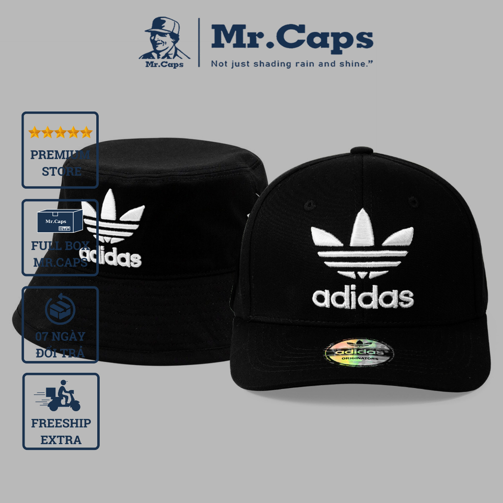 Mũ đôi nam nữ adidas - Nón cặp đôi bucket và lưỡi trai Hàn Quốc nam nữ form unisex thời trang cao cấp Mrcap Store BKA02