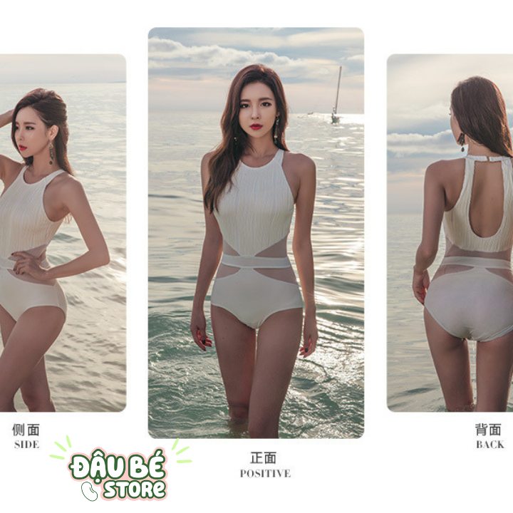 Bikini Đi Biển Một Mảnh Nữ Phối Ren Hở Lưng Sang Chảnh Thời Trang Hàn Quốc, Đồ Bơi Nữ Kín Đáo Che Bụng Thon Gọn - B020 | BigBuy360 - bigbuy360.vn