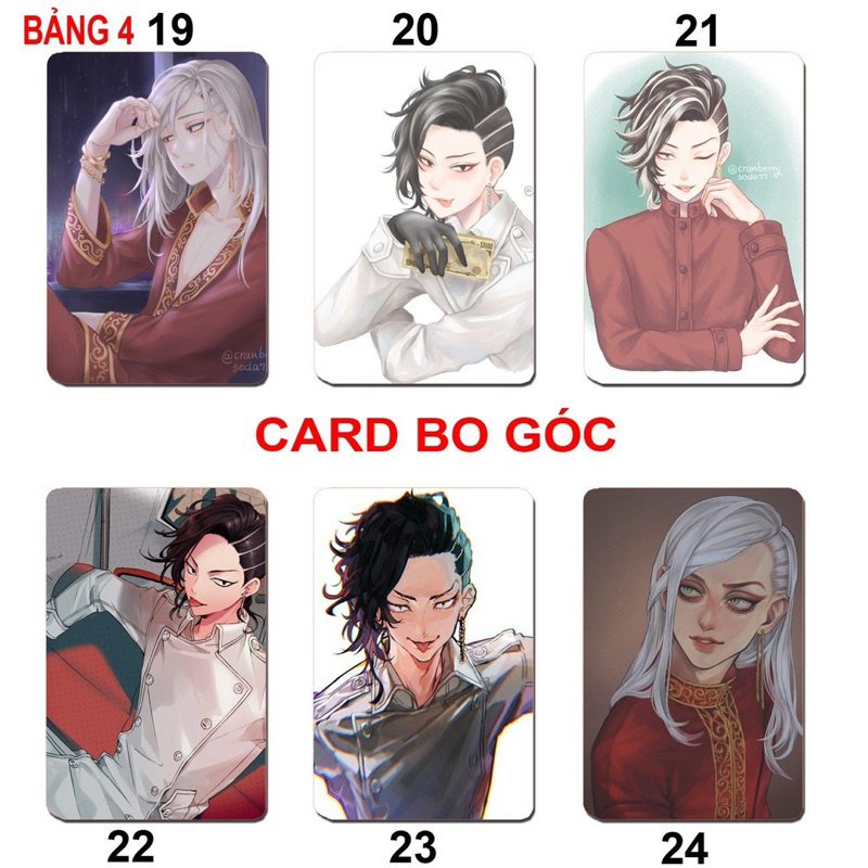 Card bo góc Kokonoi Hajime 6 ảnh khác nhau/ Thẻ card hình Kokonoi Hajime Tokyo Revengers
