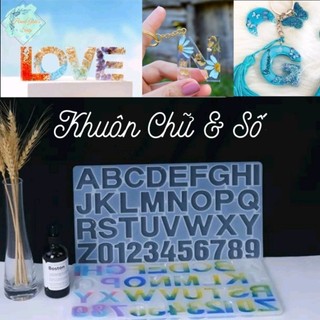 Khuôn silicon đúc Chữ & Số làm móc khoá, đèn chữ bằng Epoxy Resin.