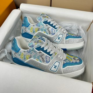 Giày thể thao đính đá thời trang cao cấp Louis Vuitton LV thiết kế thời thượng, cá tính