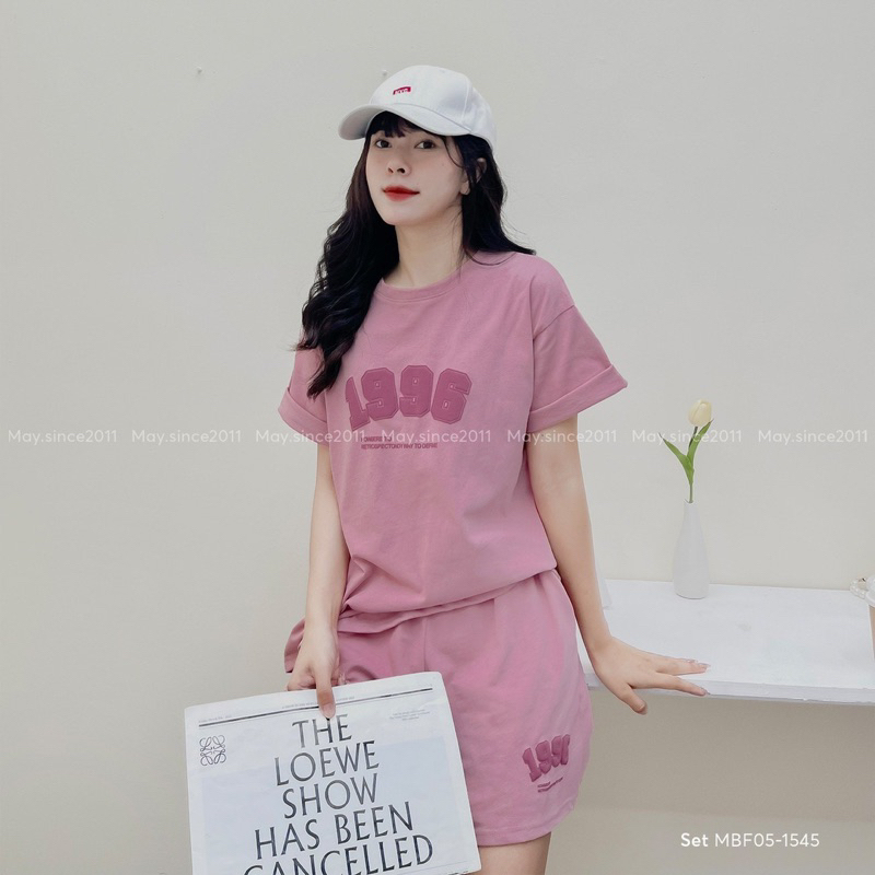 Set Bộ Cotton MAY.SINCE2011 In 1996 Form Rộng Thoải Mái MBF05-1545
