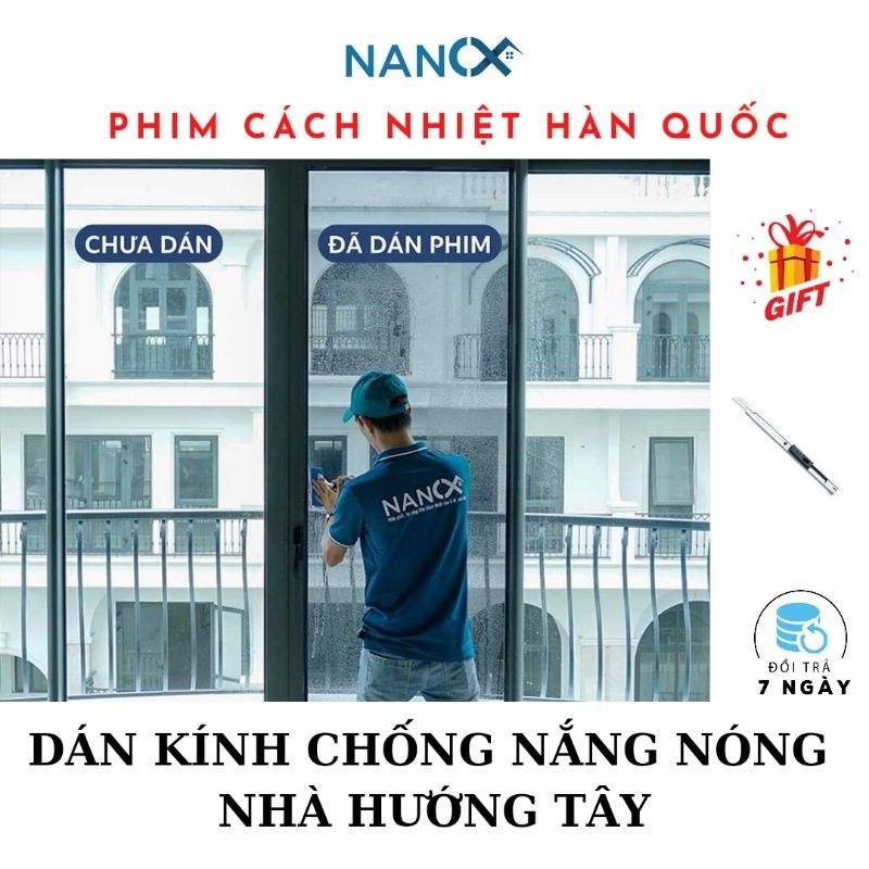 Phim cách nhiệt chống nắng cửa sổ, dán cửa kính chống nắng, chống chói hiệu quả cản UV99%
