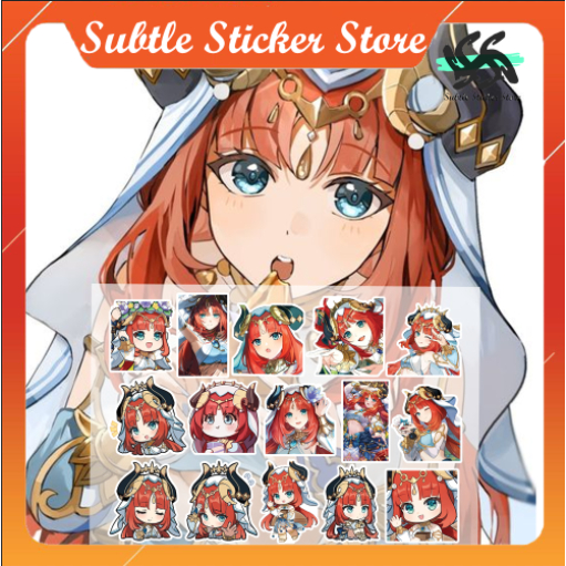 - Set 10/15 Sticker Nilou game Genshin Impact hình dán trang trí siêu đẹp